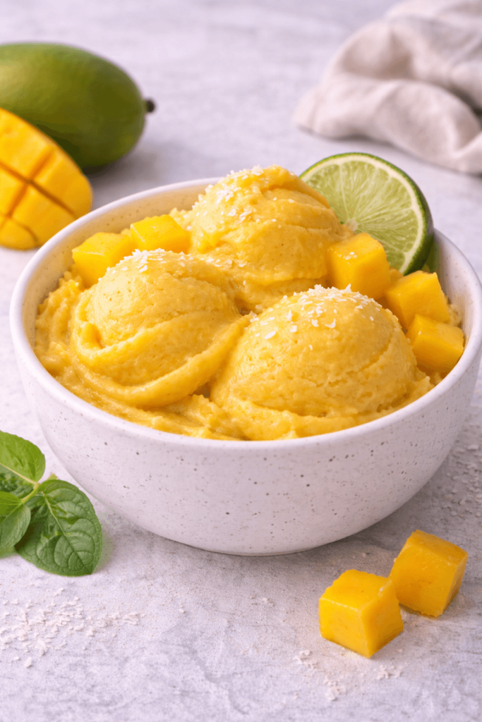 Helado de Mango Casero con 3 Ingredientes