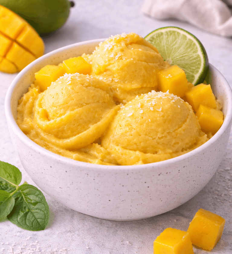 Helado de Mango Casero con 3 Ingredientes