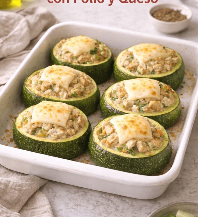 Zapallitos Rellenos con Pollo y Queso