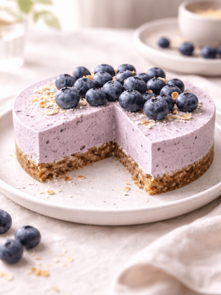 Torta de Arándanos Vegana y Saludable