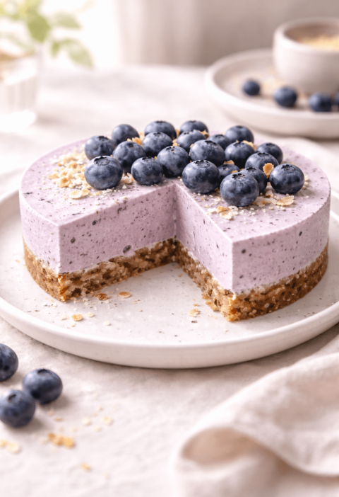 Torta de Arándanos Vegana y Saludable