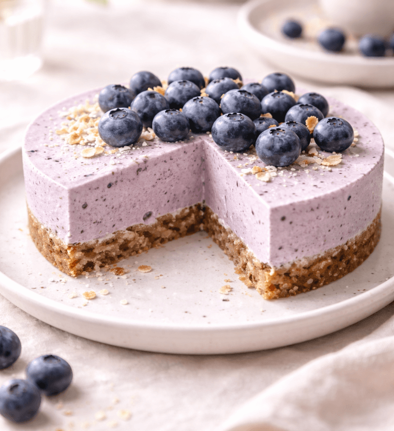 Torta de Arándanos Vegana y Saludable